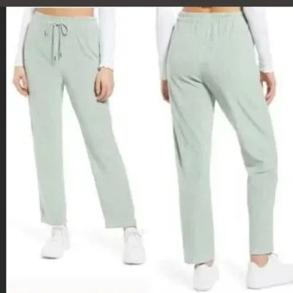 WAYF Evangelista Drawstring Utility Lounging Terry Joggers In Sage Size M